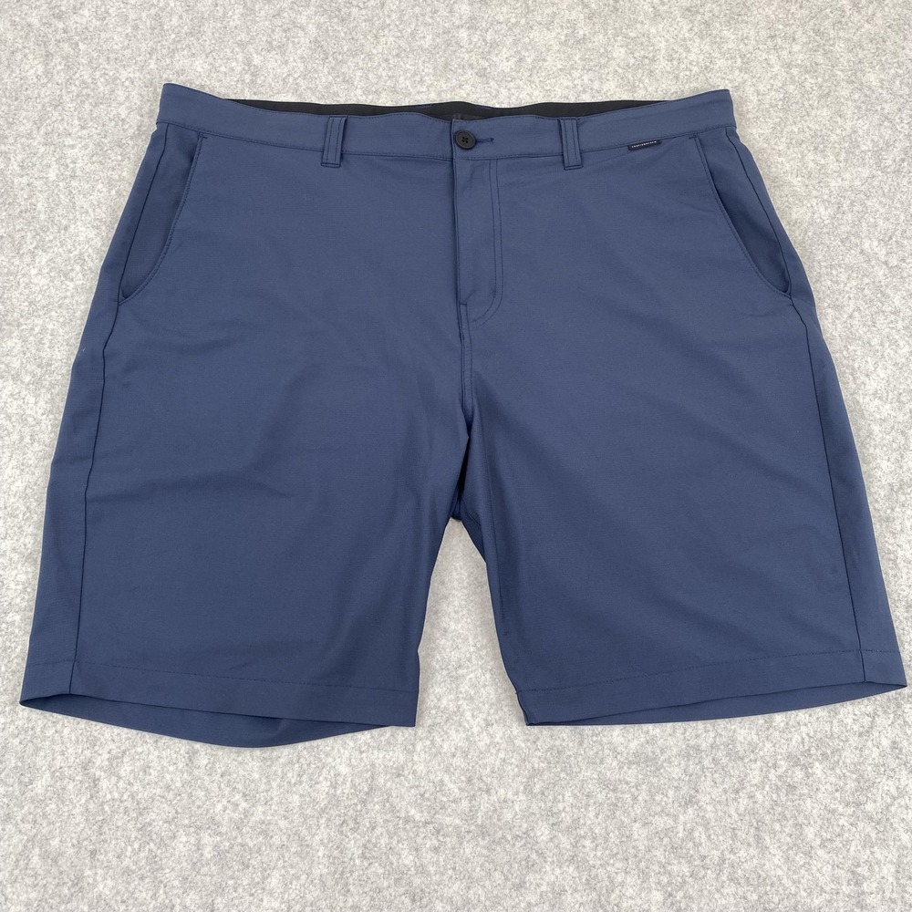 Travis Mathew Mens 40 Blue Chino Golf Shorts Performance Stretch Flat Front 8 In